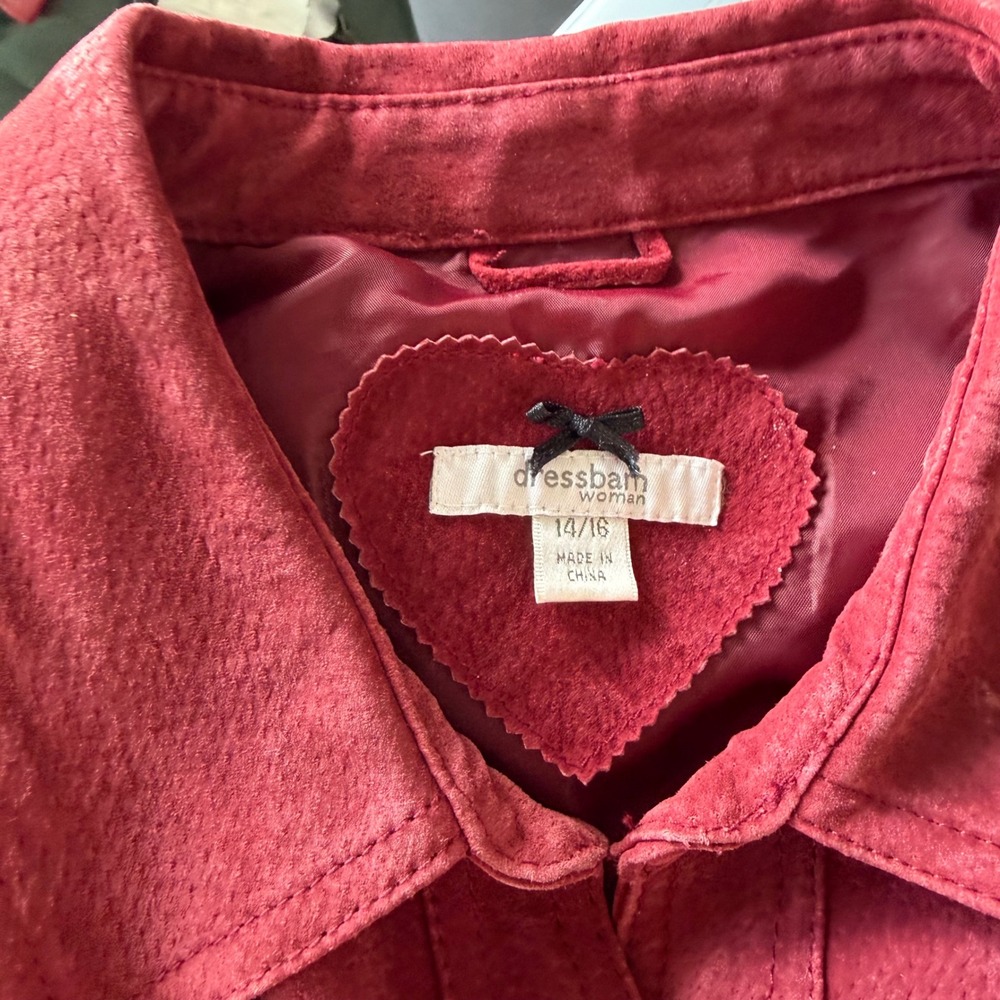 Vintage Maroon Suede Silver Snap Front Suede Jacket - Picture 3 of 14